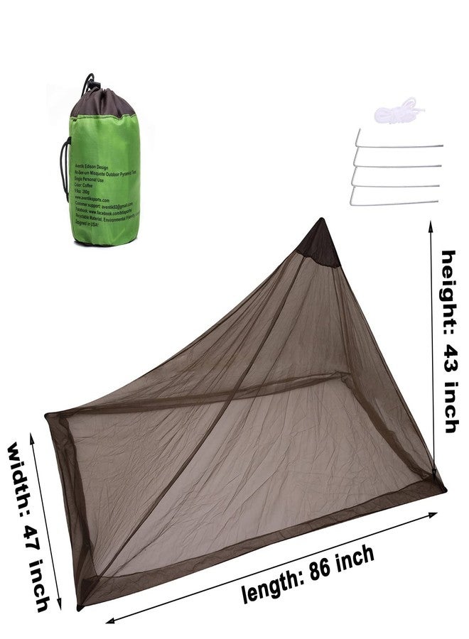 Aventik No-See-Ums Camping Mosquito Net Bed Compact and Ultra-Light for Travel，Finest Holes Mesh 2000 Noseeum Netting for Camping and Hiking, Without Sleeping Mat (Single Brown Color, M) - Image 3
